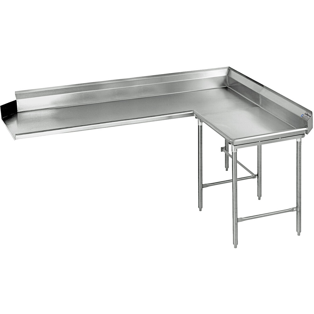 Eagle Group CDTCR-84-16/4 84" Right Side 16 Gauge, Type 430 Stainless Steel Clean L-Shape Dishtable