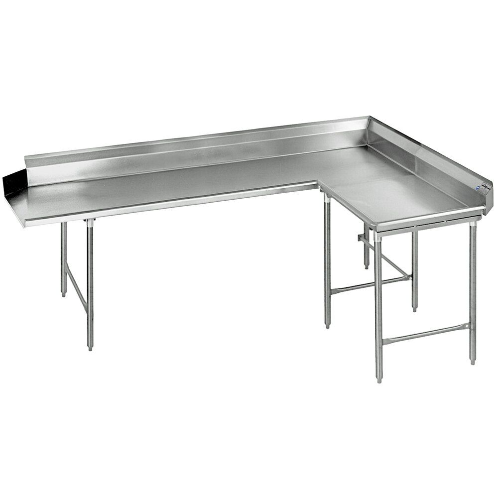Eagle Group CDTCR-96-16/4 96" Right Side 16 Gauge, Type 430 Stainless Steel Clean L-Shape Dishtable