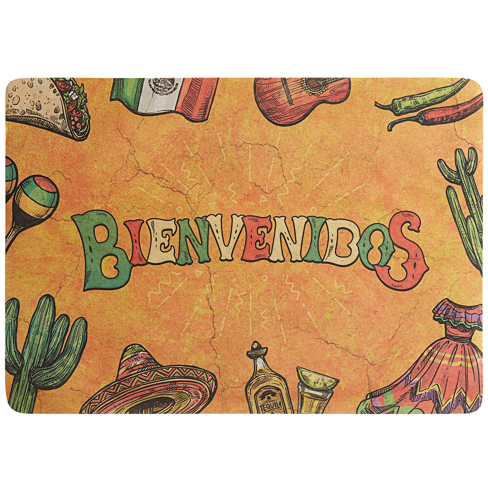 Choice 10" x 14" Mexican Themed Paper Placemat - 1,000/Case