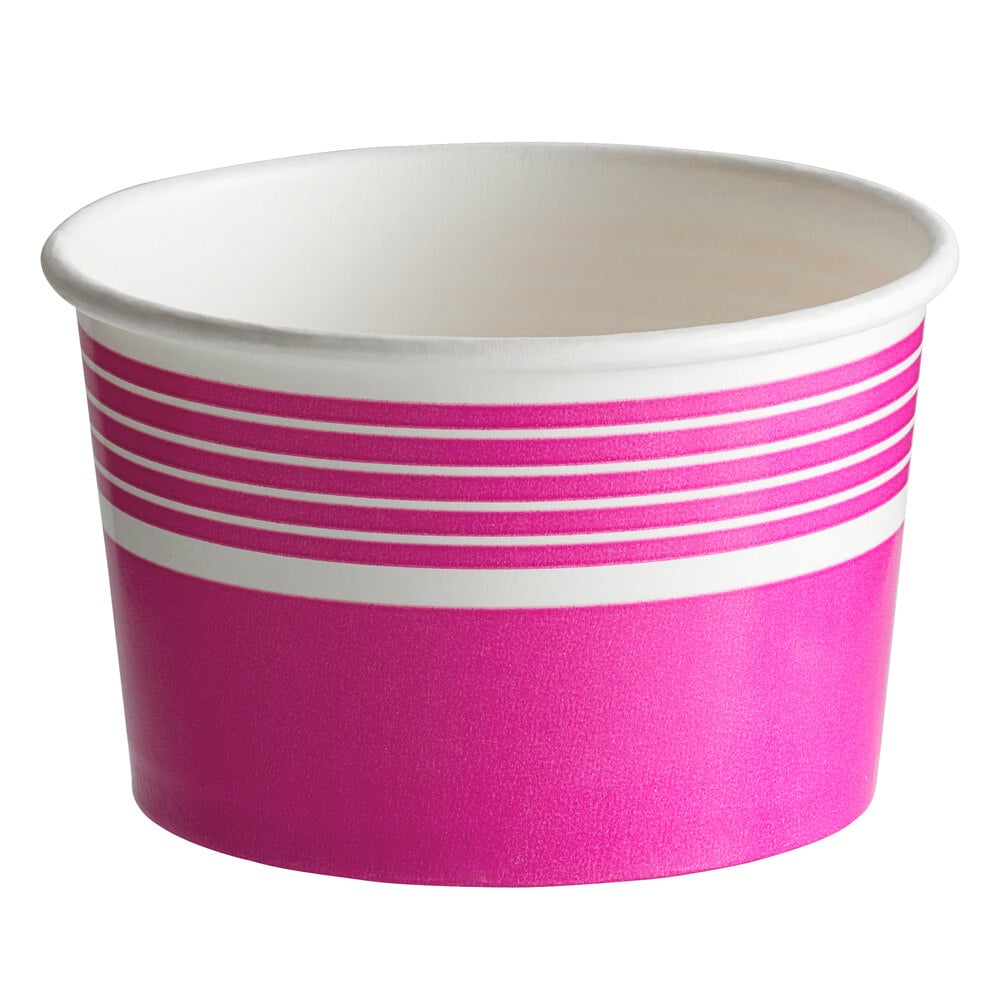 Choice 8 oz. Pink Paper Frozen Yogurt / Food Cup - 1,000/Case