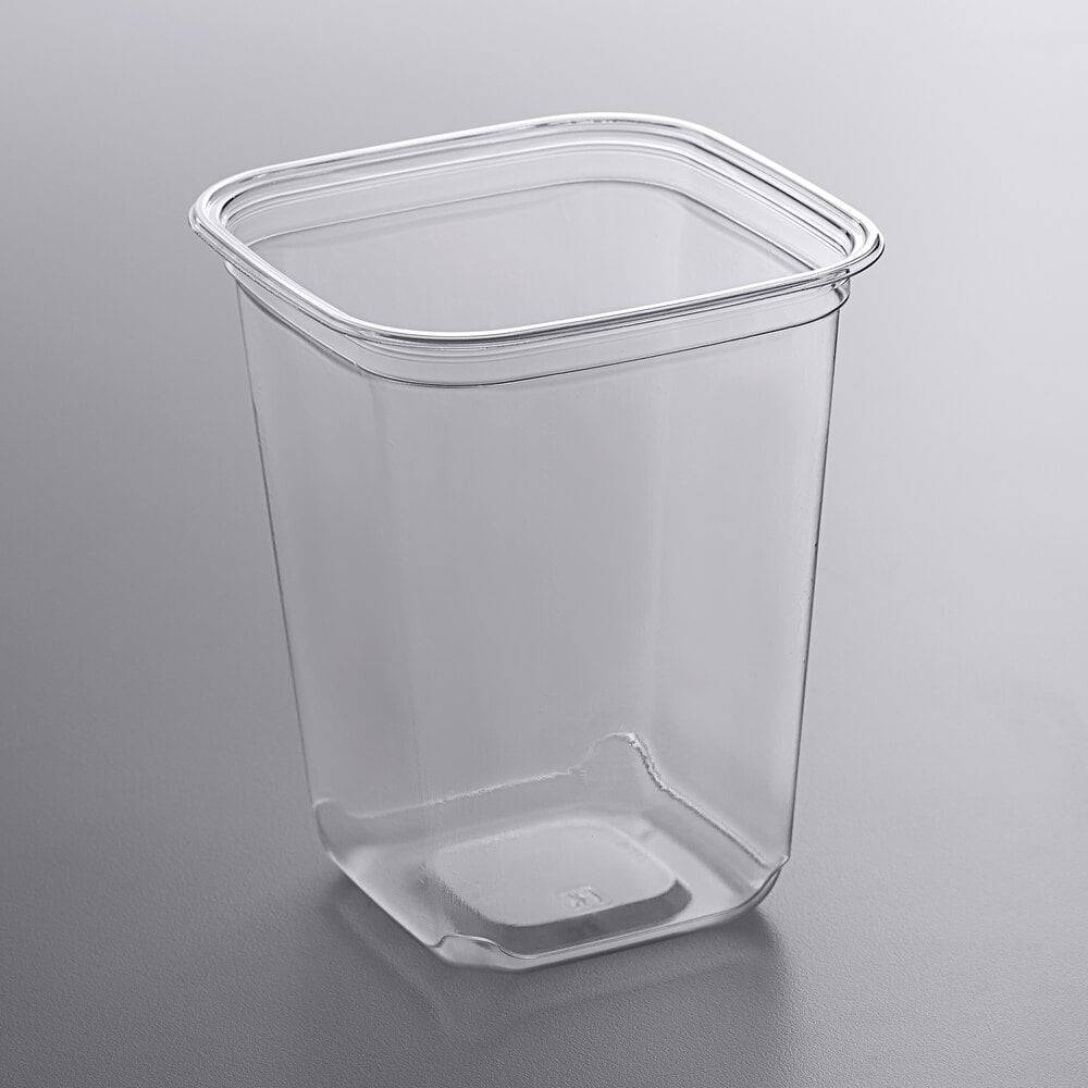 Fabri-Kal SQ32 TruWare 32 oz. Square Recycled PET Deli Container - 600/Case