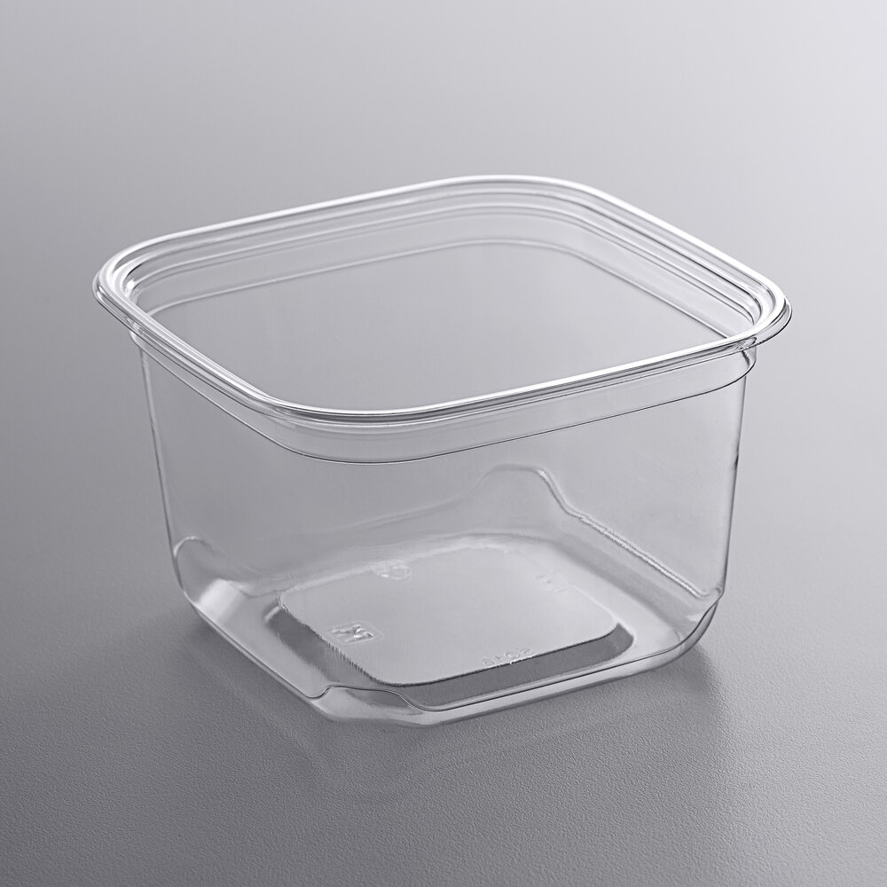 Fabri-Kal SQ16 TruWare 16 oz. Square Recycled PET Deli Container - 600/Case