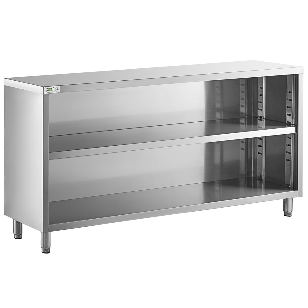 Regency 15" x 72" 18 Gauge Type 304 Stainless Steel Dish Cabinet with Adjustable Midshelf