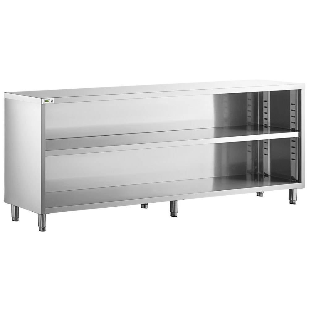 Regency 15" x 96" 18 Gauge Type 304 Stainless Steel Dish Cabinet with Adjustable Midshelf