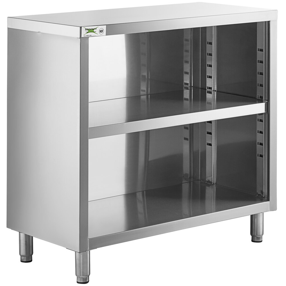Regency 18" x 36" 18 Gauge Type 304 Stainless Steel Dish Cabinet with Adjustable Midshelf