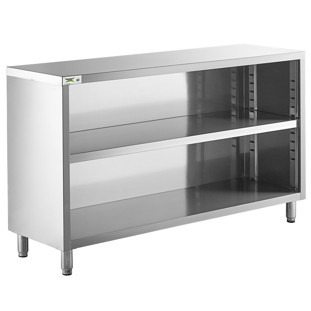 Regency 18" x 60" 18 Gauge Type 304 Stainless Steel Dish Cabinet with Adjustable Midshelf