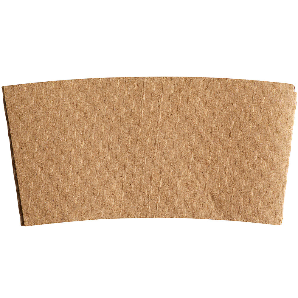 10-24 oz. Natural Kraft Customizable Embossed Coffee Cup Sleeve - 1,800/Case