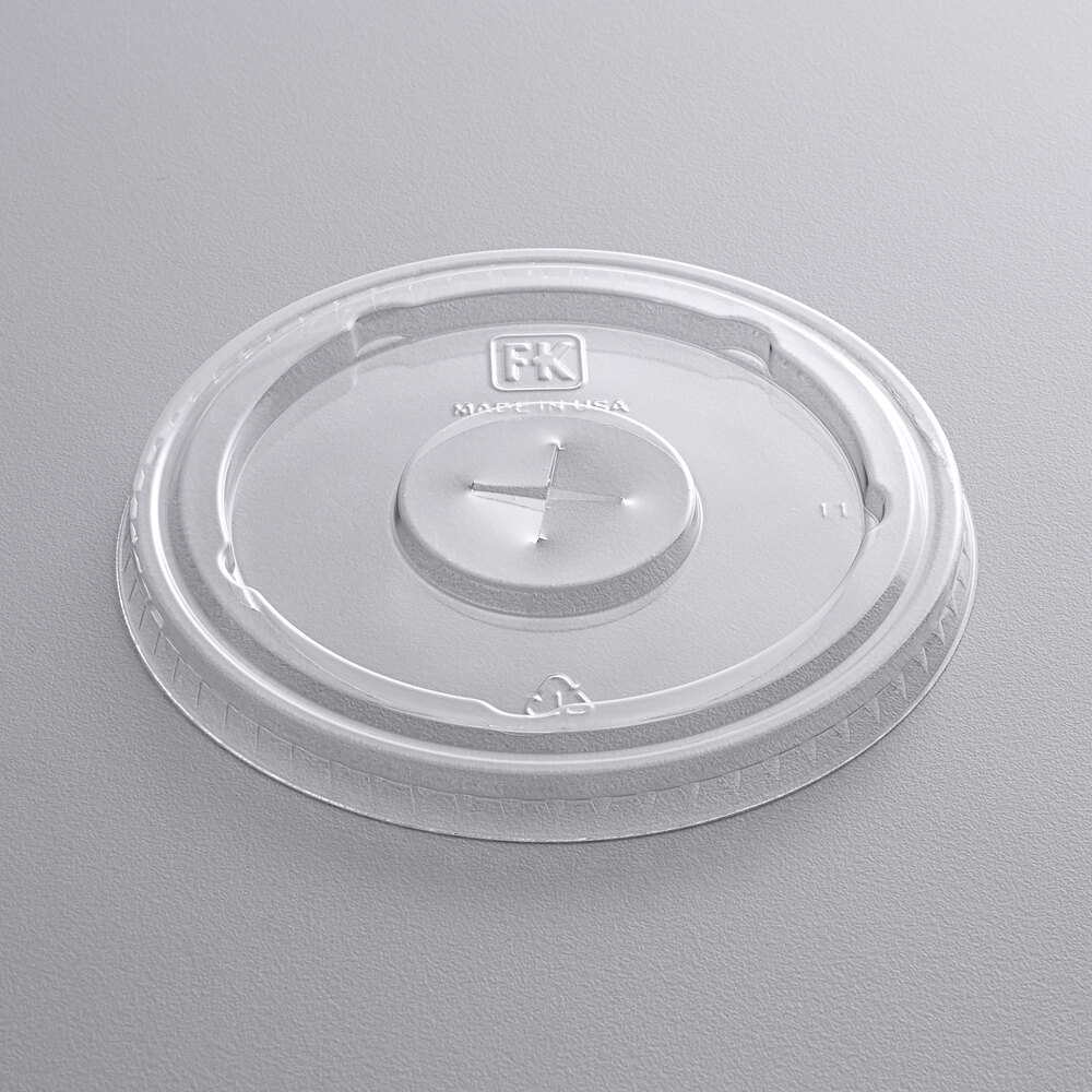 Fabri-Kal LS636FX 32 oz. Clear Plastic Lid with Straw Slot - 1,000/Case