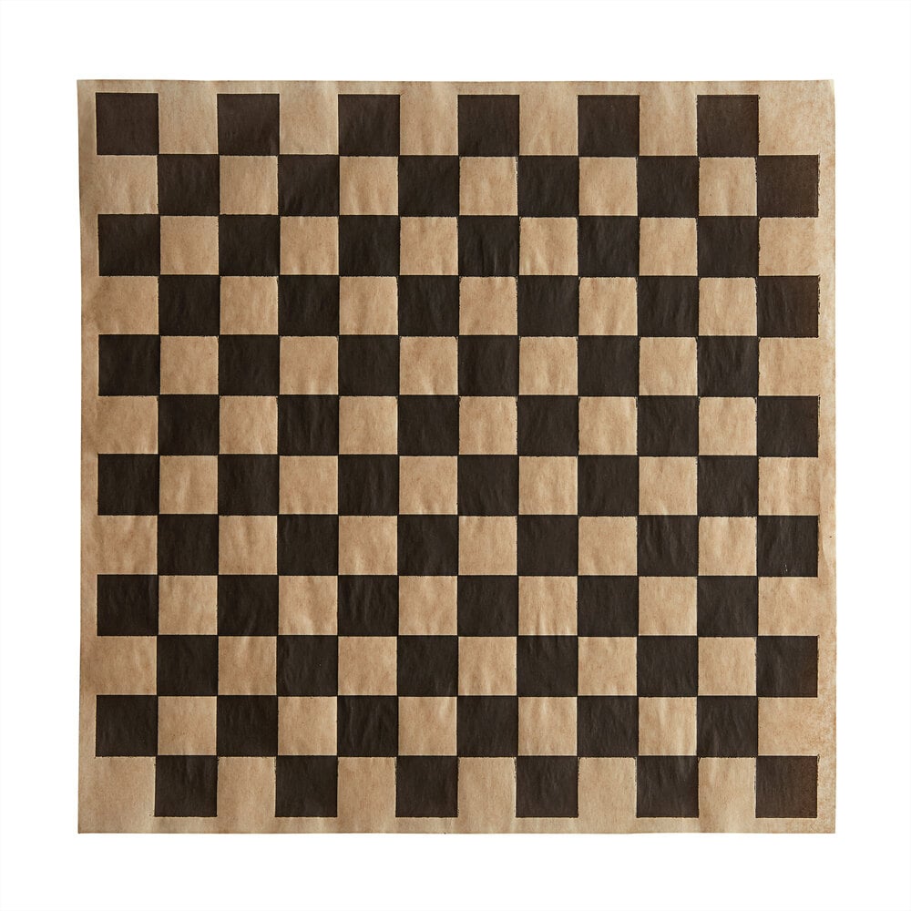 Choice 12" x 12" Kraft Black Check Deli Sandwich Wrap Paper - 1,000/Pack