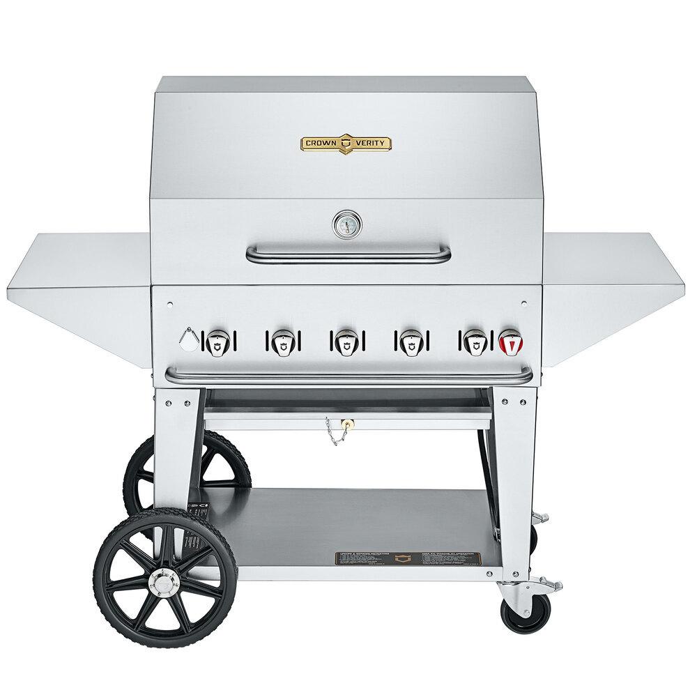 Crown Verity MCB-36PRO Professional Series Liquid Propane 36" Mobile Outdoor Grill with Accessory Package