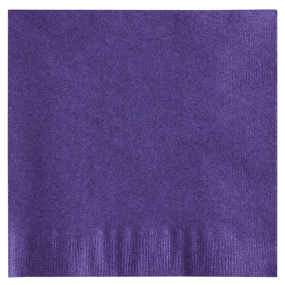Choice Purple 2-Ply Beverage / Cocktail Napkin - 250/Pack