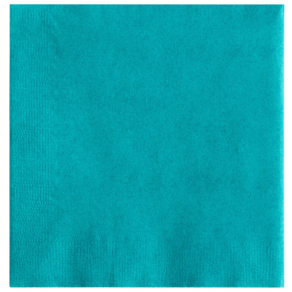 Choice Teal 2-Ply Beverage / Cocktail Napkin - 250/Pack