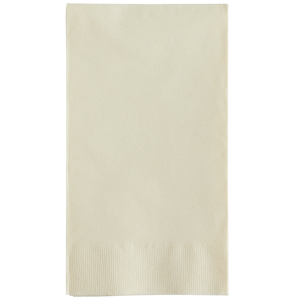 Choice 15" x 17" Ecru / Ivory Customizable 2-Ply Paper Dinner Napkin - 1,000/Case