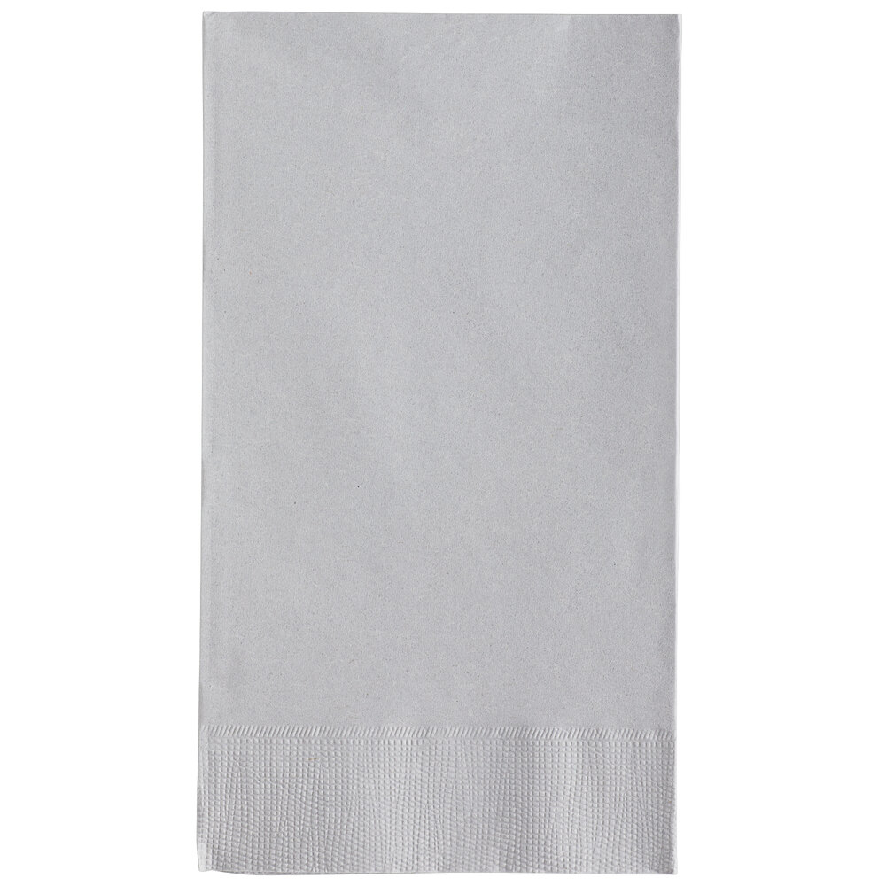 Choice 15" x 17" Silver / Gray 2-Ply Paper Dinner Napkin - 125/Pack