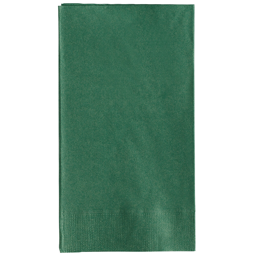 Choice 15" x 17" Hunter Green 2-Ply Paper Dinner Napkin - 125/Pack