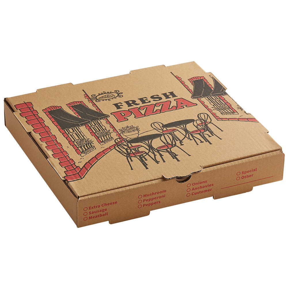 Choice 12" x 12" x 2" Kraft Corrugated Pizza Box - 50/Bundle