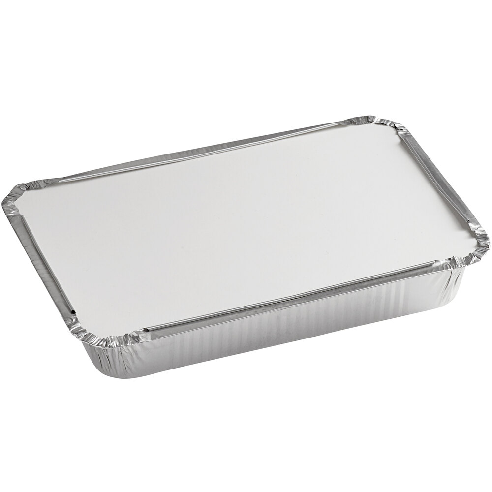 Choice 1.5 lb. Shallow Oblong Foil Take-Out Container with Board Lid - 250/Case