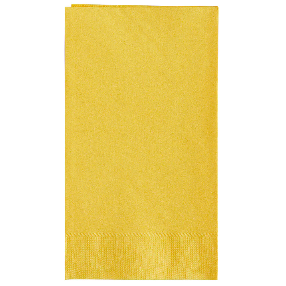 Choice 15" x 17" Yellow 2-Ply Paper Dinner Napkin - 1,000/Case