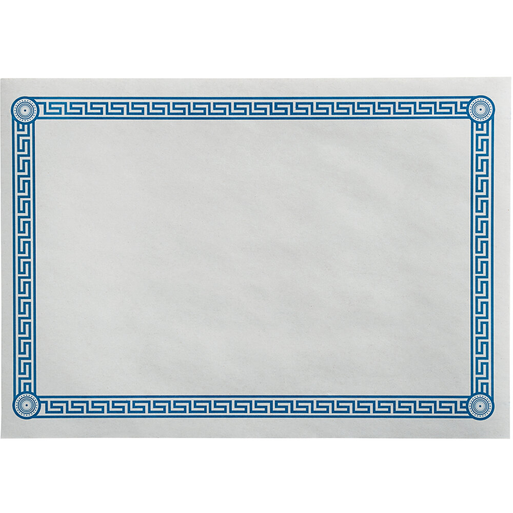 Choice 10" x 14" Greek Key Blue Placemat - 1,000/Case