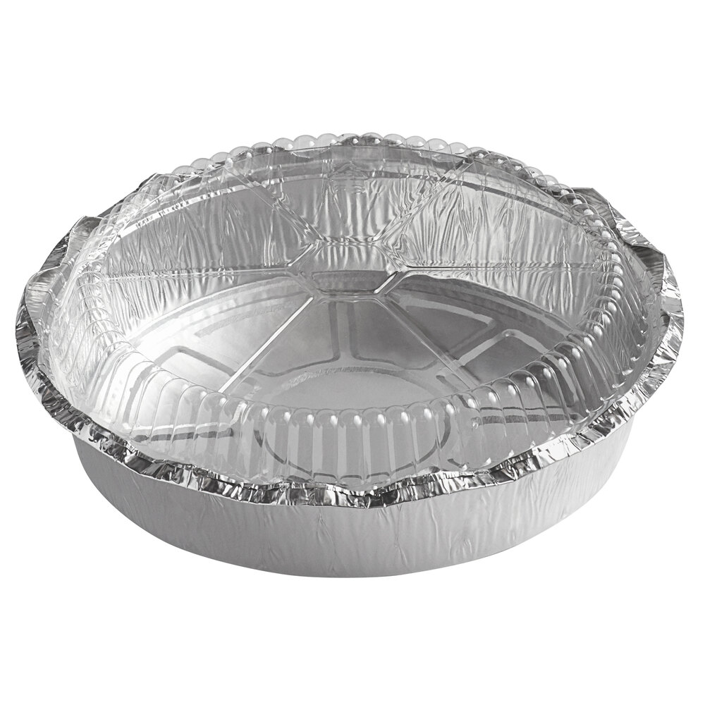 Choice 8" Round Standard Weight Foil Take-Out Pan with Dome Lid - 200/Case