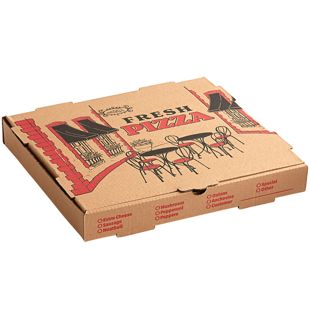 Choice 14" x 14" x 2" Kraft Corrugated Pizza Box - 50/Bundle