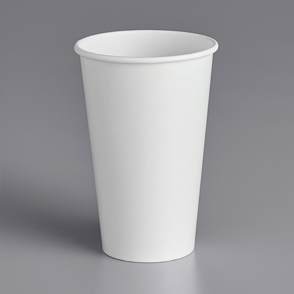 Choice 16 oz. White Poly Paper Cold Cup - 1,000/Case