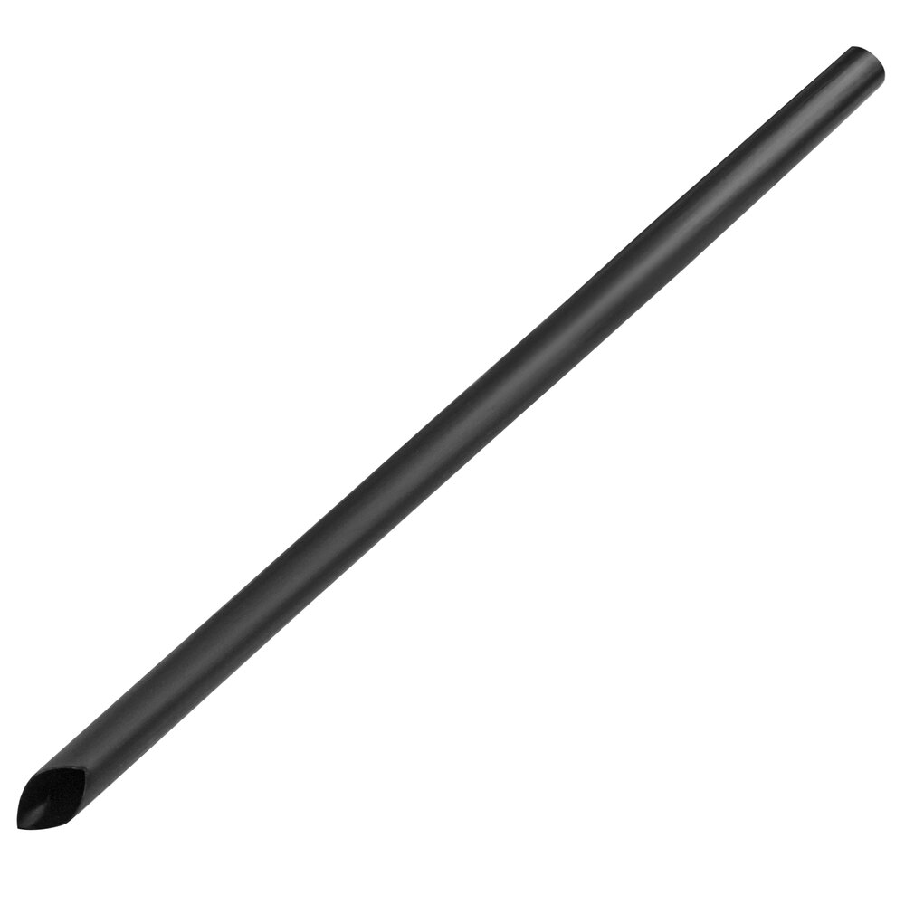 Choice 9" Black Pointed Unwrapped Smoothie Straw - 3,500/Case