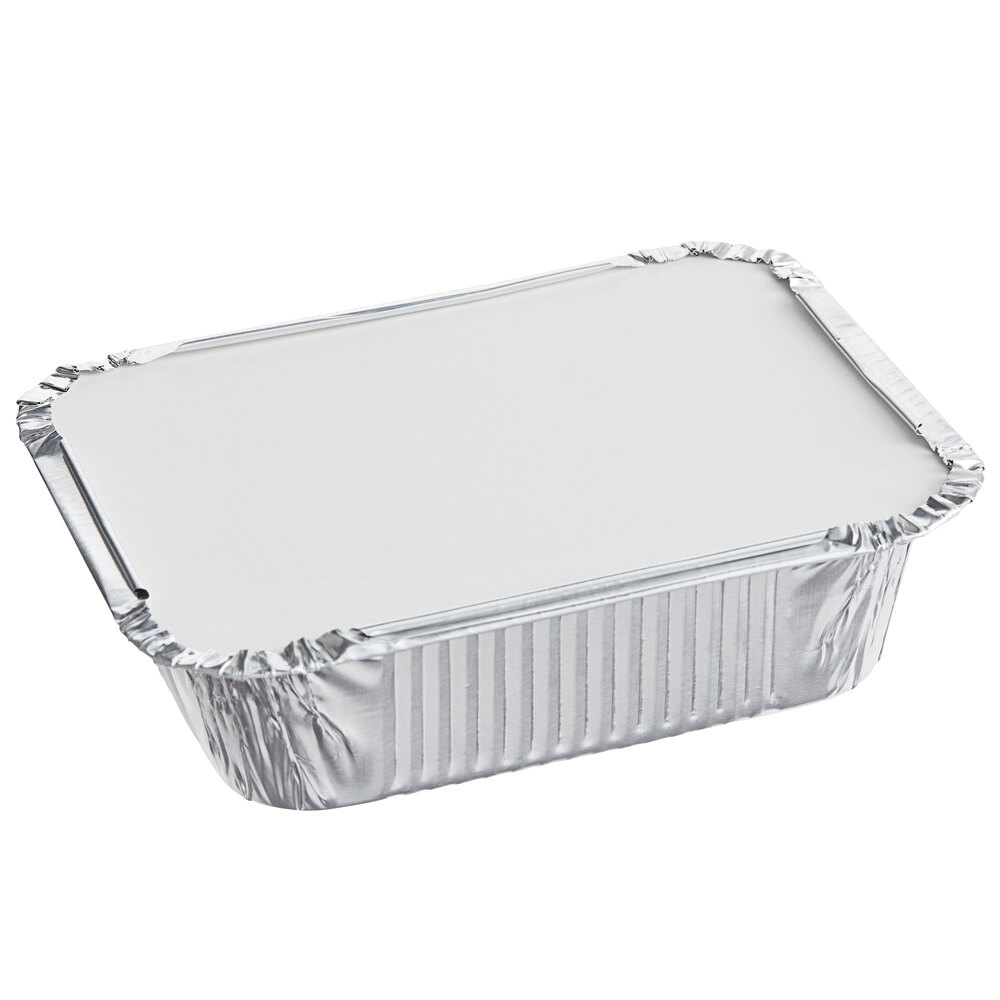 Choice 1 lb. Oblong Foil Take-Out Container with Board Lid - 500/Case
