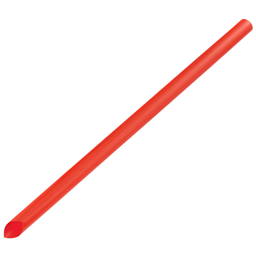 Choice 9" Red Pointed Unwrapped Straw - 500/Pack