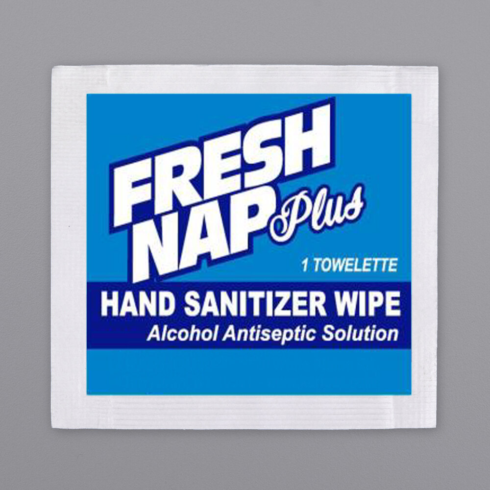 4" x 6 3/4" 80% Alcohol Antiseptic Moist Towelette / Wet Nap Hand Wipe - 1,000/Case
