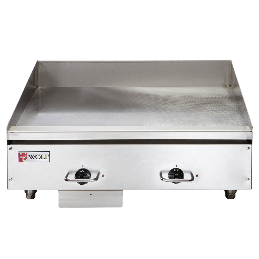 Wolf by Vulcan WEG24E-24C 24" Electric Countertop Griddle with Snap-Action Thermostatic Controls and Chrome Plate - 208V, 1 Phase, 10.8 kW