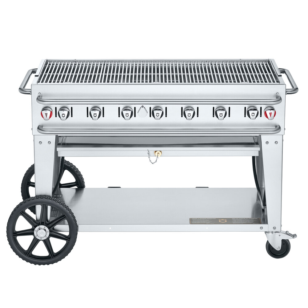 Crown Verity CV-RCB-48-SI-BULK Pro Series 48" Outdoor Mobile Grill with Bulk Tank Capacity - 114,000 BTU