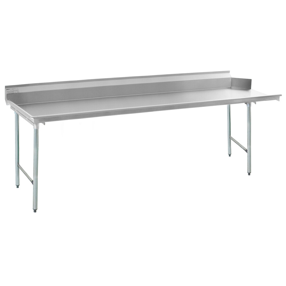 Eagle Group CDTL-120-16/4 120" Left Side 16 Gauge 430 Series Stainless Steel Clean Dish Table