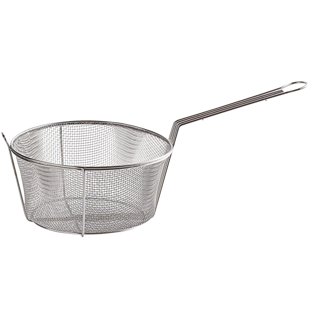 Carlisle 601002 11 1/4" Round Chrome-Plated Steel Coarse Mesh Culinary Basket