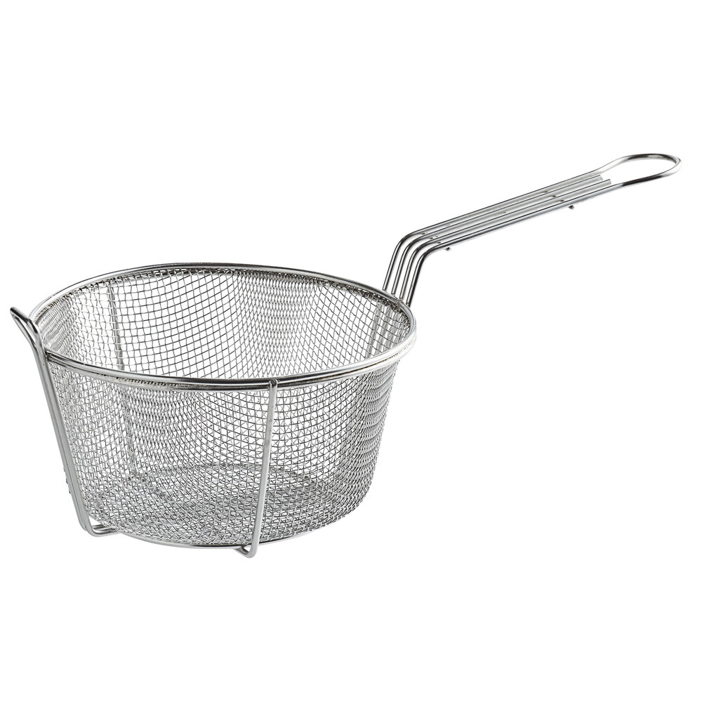 Carlisle 601000 8 5/8" Round Chrome-Plated Steel Coarse Mesh Culinary Basket