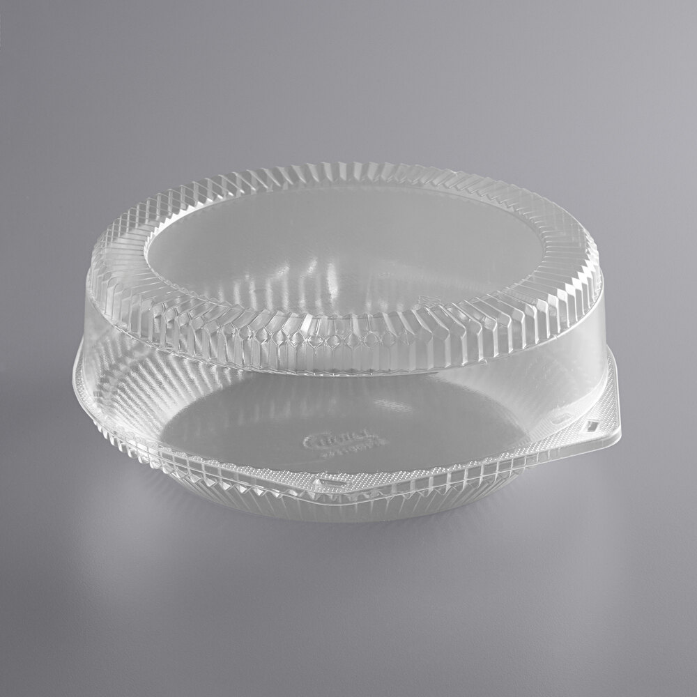 Choice 10" Clear Hinged Pie Container with High Dome Lid - 100/Case