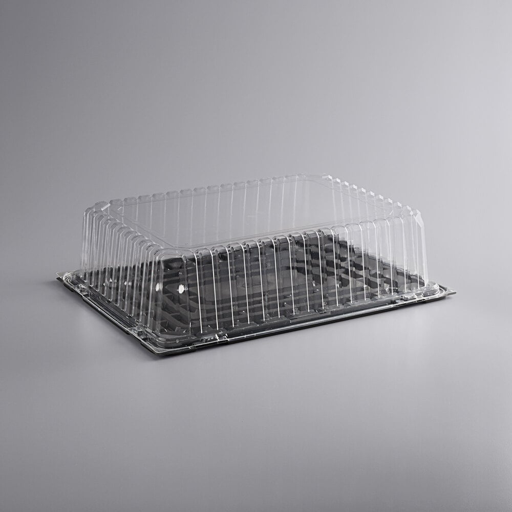 Choice 1/2 Size High Dome Sheet Cake Display Container with Clear Dome Lid  - 5/Pack
