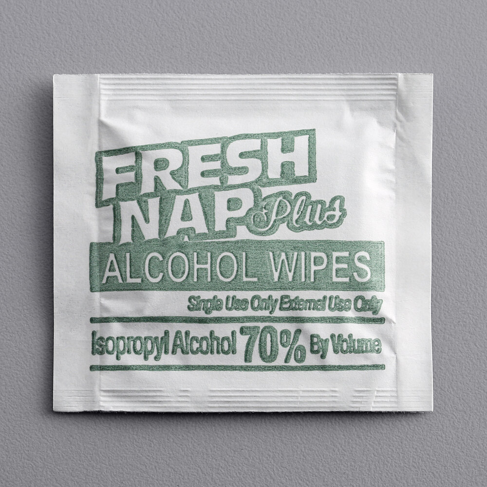 5" x 8" 70% Alcohol Antiseptic Moist Towelette / Wet Nap Hand Wipe - 1,000/Case