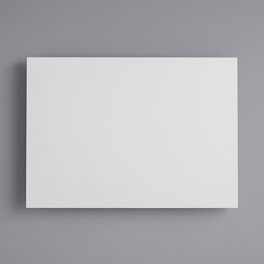 14" x 10" White Rectangular Melamine-Coated Wood Cake Board with Feet