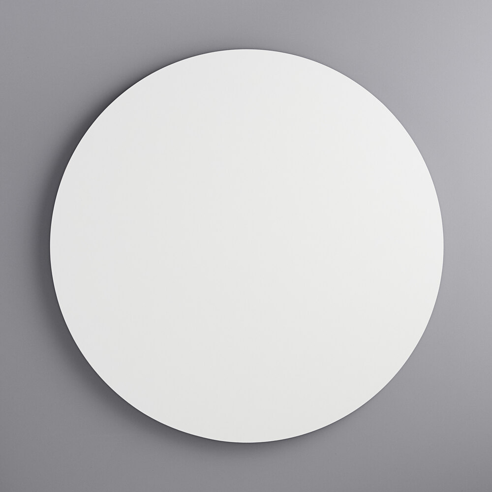 22" White Circular Melamine-Coated Wood Cake Board with Feet