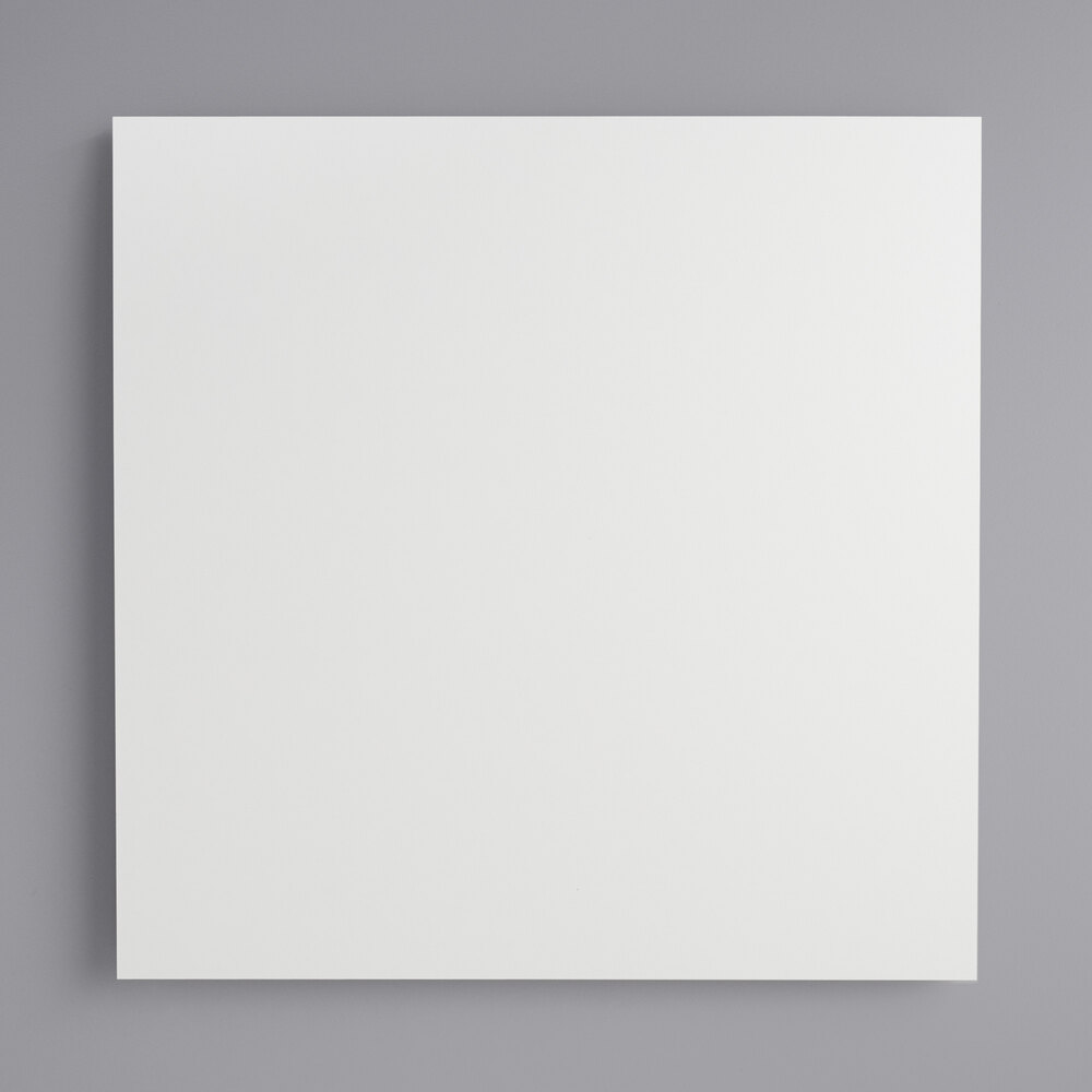 20" x 20" White Square Melamine-Coated Wood Cake Board with Feet