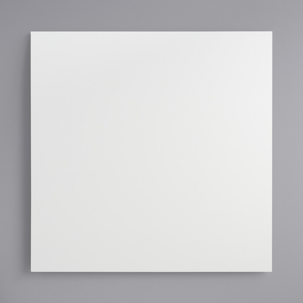 24" x 24" White Square Melamine-Coated Wood Cake Board with Feet