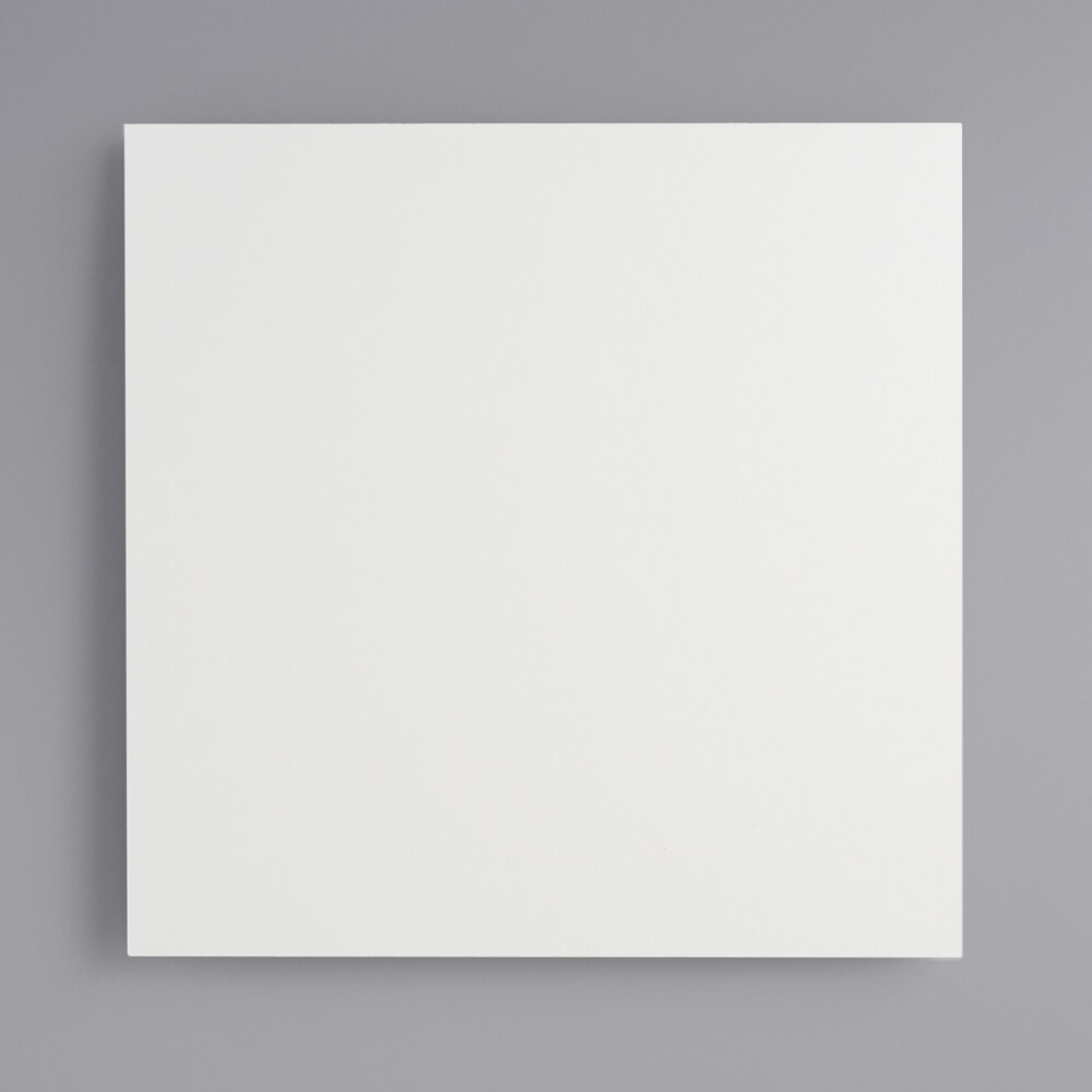 16" x 16" White Square Melamine-Coated Wood Cake Board with Feet