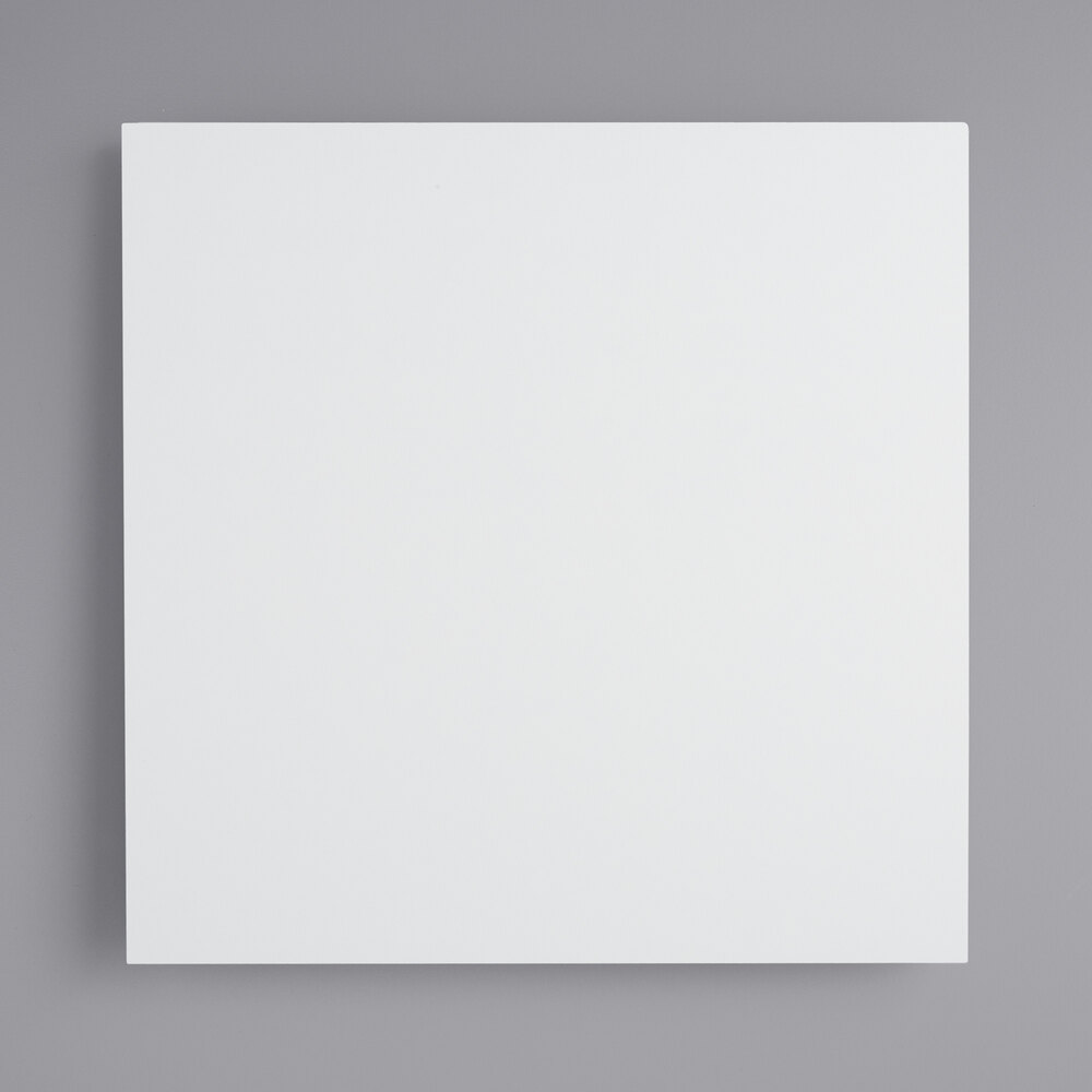 14" x 14" White Square Melamine-Coated Wood Cake Board with Feet