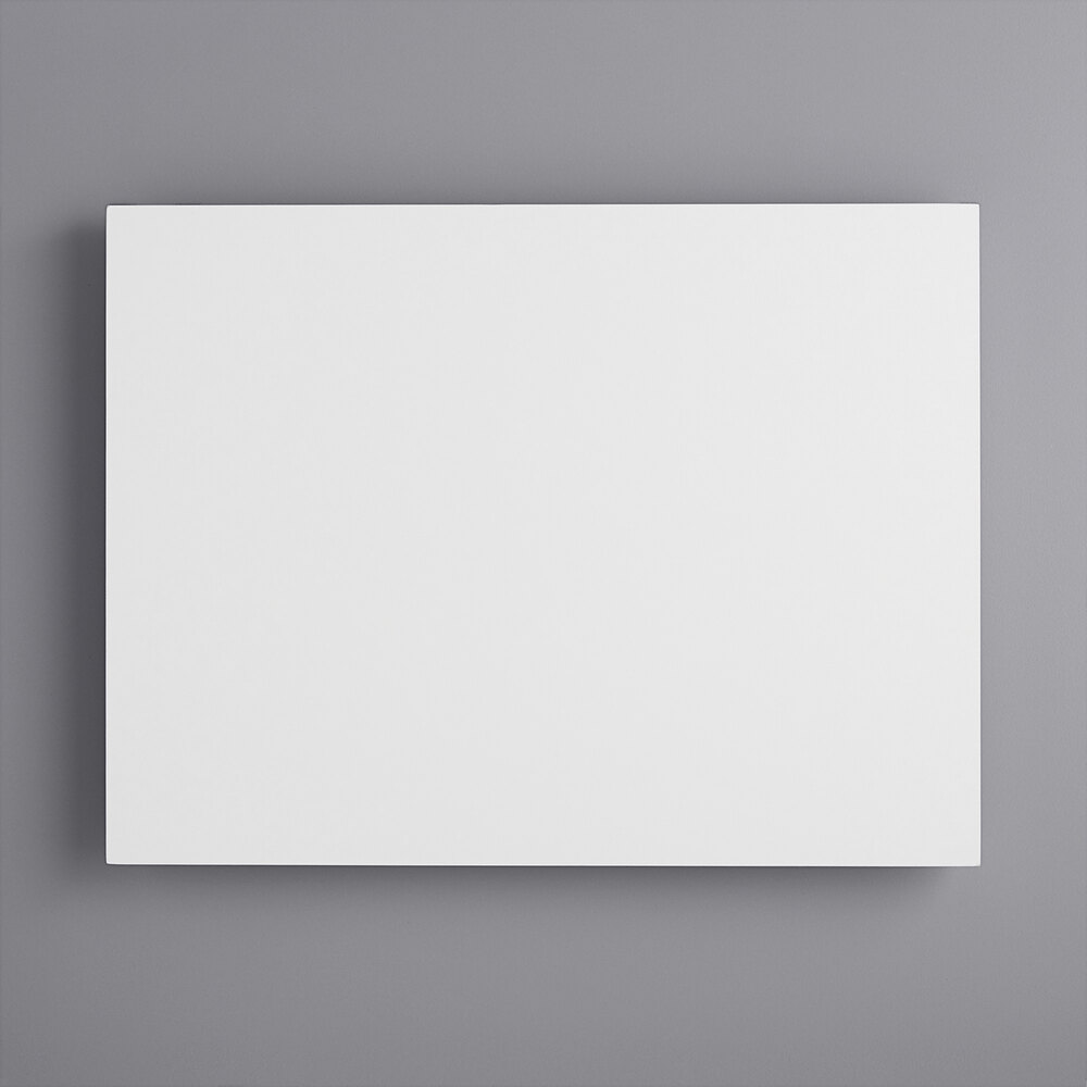 16" x 12" White Rectangular Melamine-Coated Wood Cake Board with Feet
