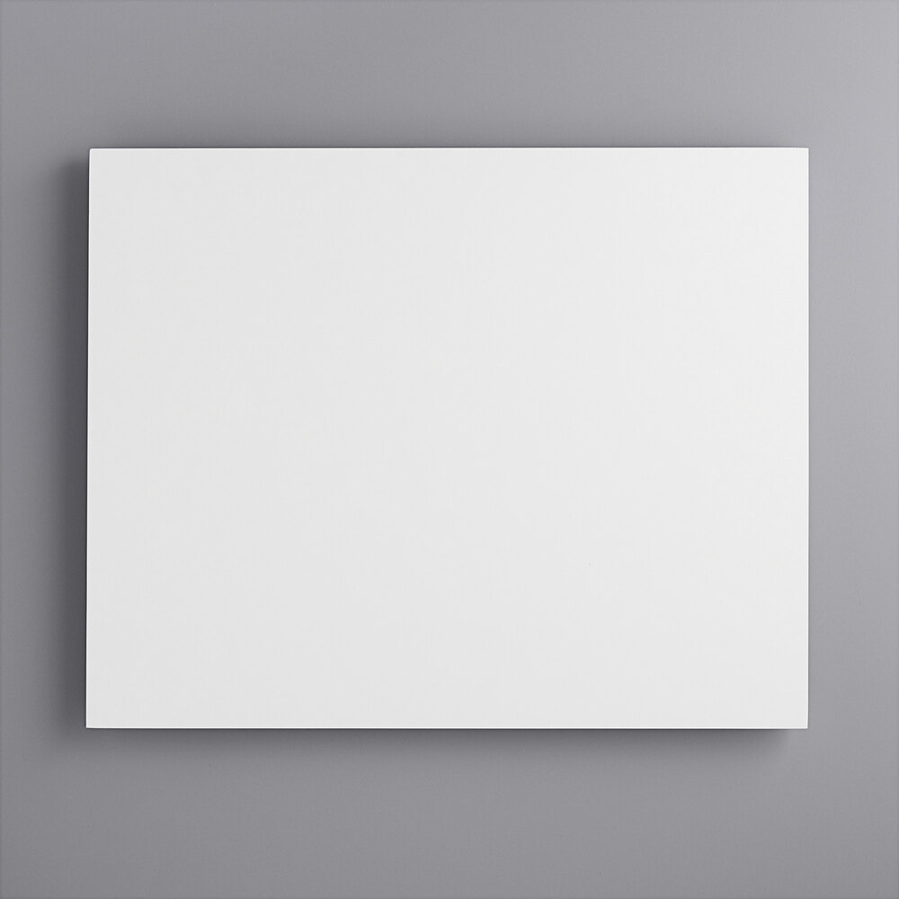 20" x 16" White Rectangular Melamine-Coated Wood Cake Board with Feet