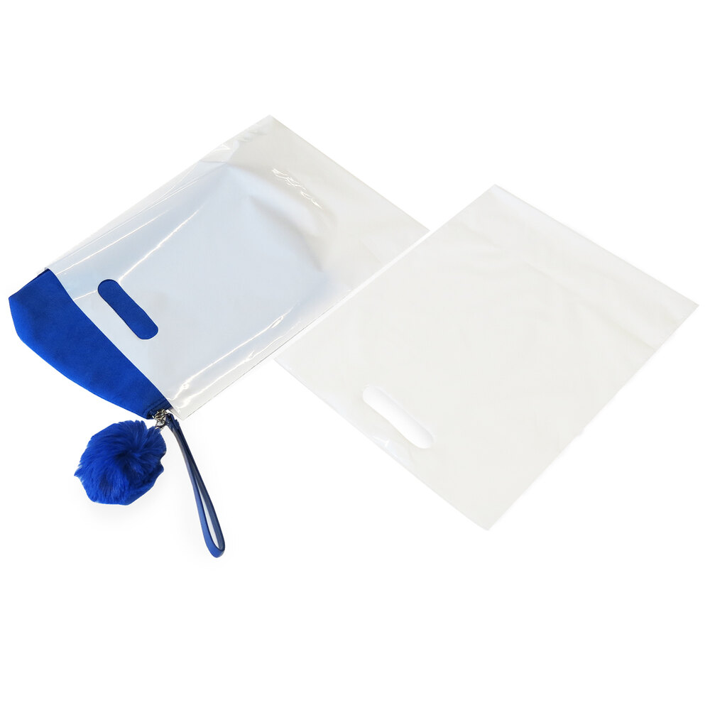 Choice 12" x 15" 2 Mil White Polyethylene Merchandise Bag with Die Cut Handle - 1,000/Case
