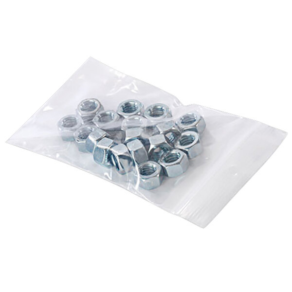 Choice 2 1/2" x 3" 4 Mil Clear LDPE Zip Top Bag - 1,000/Case