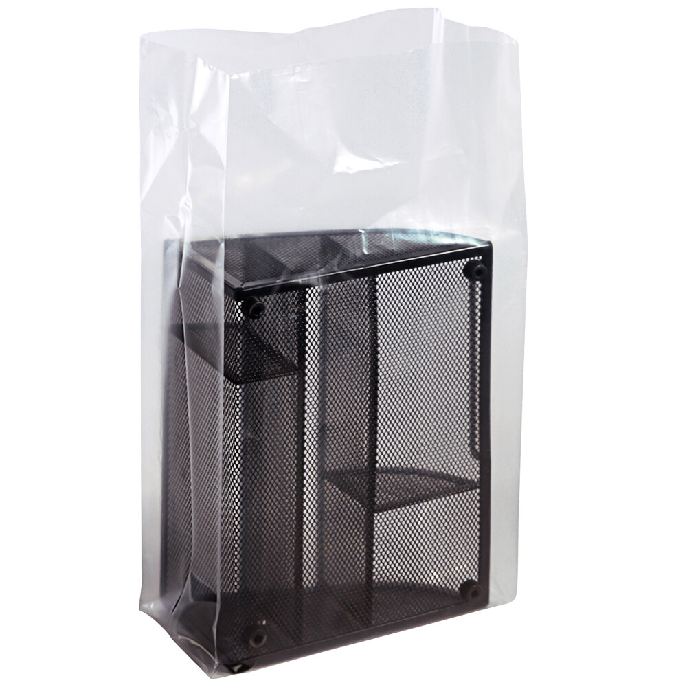 Choice 8" x 4" x 15" 3 Mil Clear Gusseted Polyethylene Bag - 1,000/Case