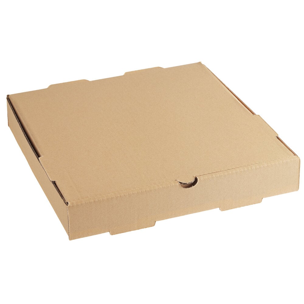 Choice 12" x 12" x 2" Kraft Customizable Corrugated Plain Pizza Box - 50/Bundle